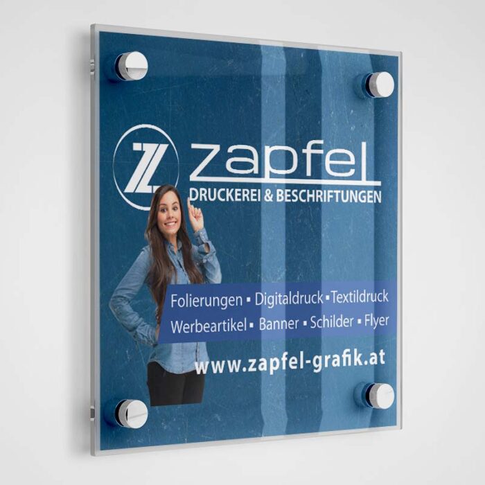 Firmenschild Plexiglas Acryl Zapfel
