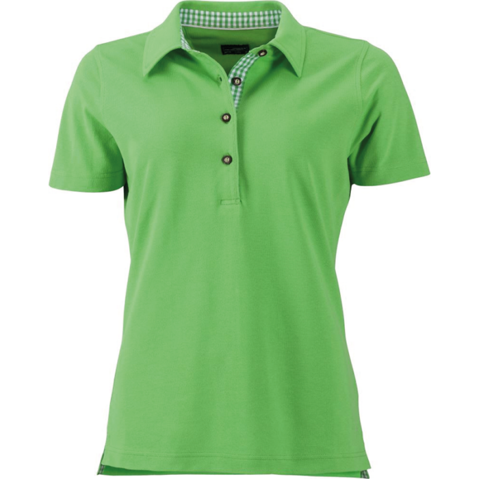 Damen Trachten Polo-Shirt Lime Green